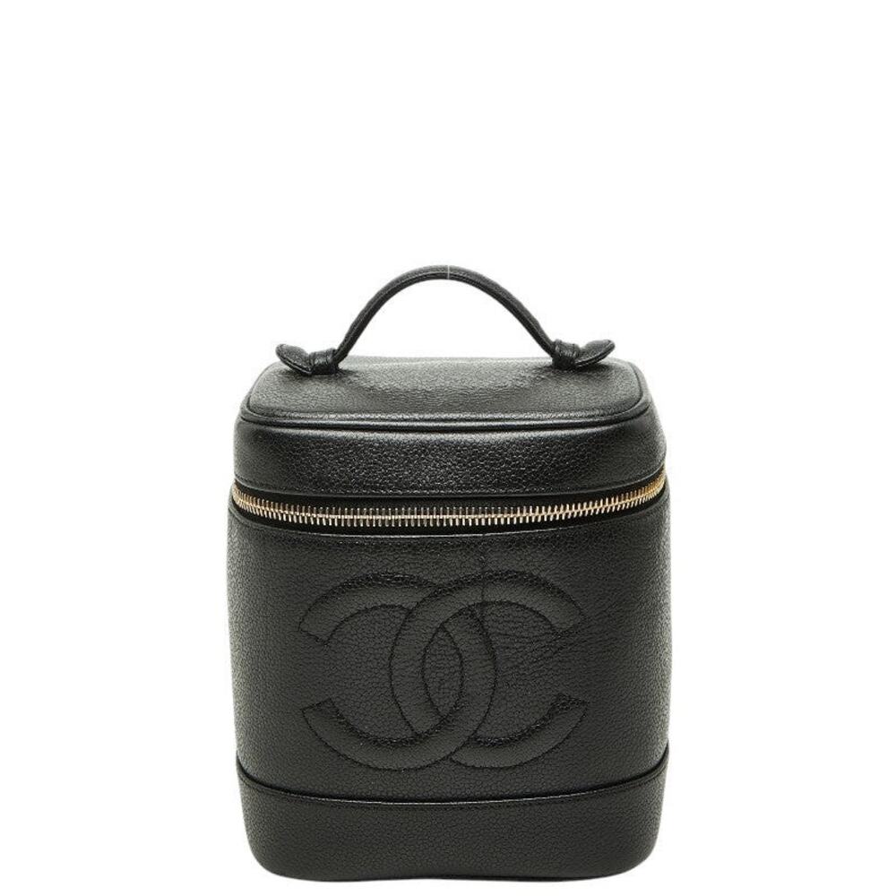 Chanel CC Logo Vanity Bag Caviar Black